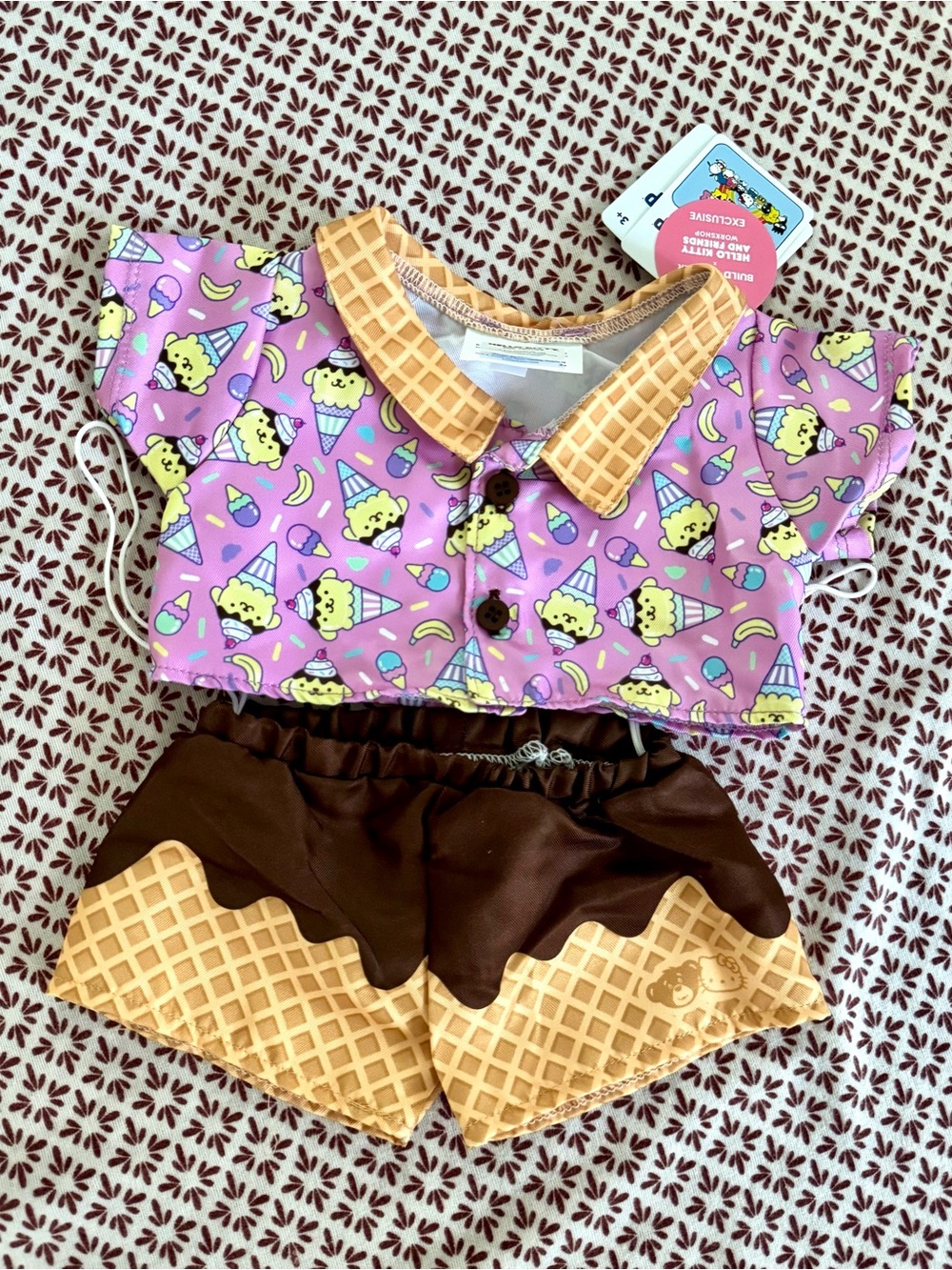 Hello Kitty Build A Bear Banana split Pompompurin LA Exclusive Bab Sanrio New - Picture 2 of 3